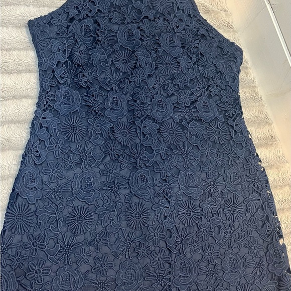 Love Poem Navy Blue Lace Mini Dress- new with tags - Picture 5 of 13